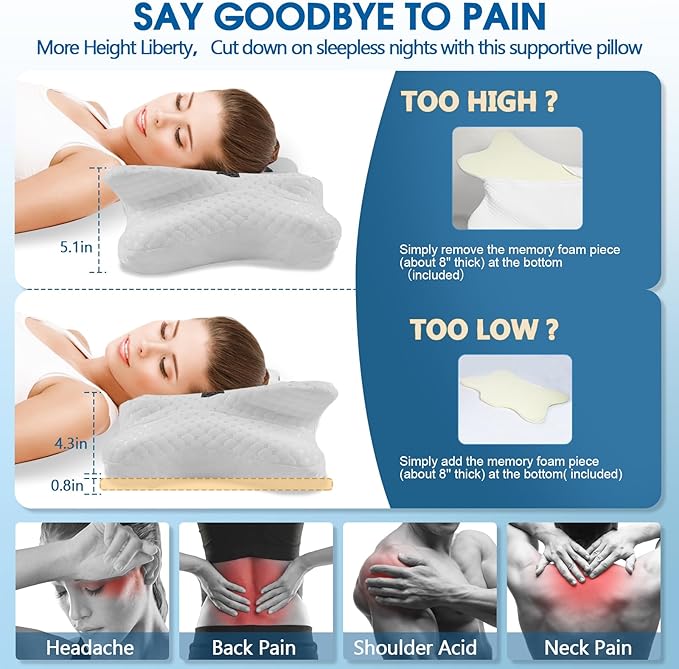 CHxxy Memory Foam Pillows, Cervical Pillow - Image 2