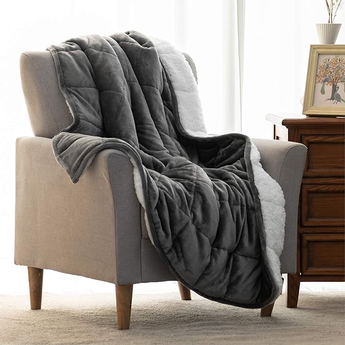 Uttermara Weighted Blanket Queen Size 15lbs 60x80 inches, Soft Plush Fleece - Image 6