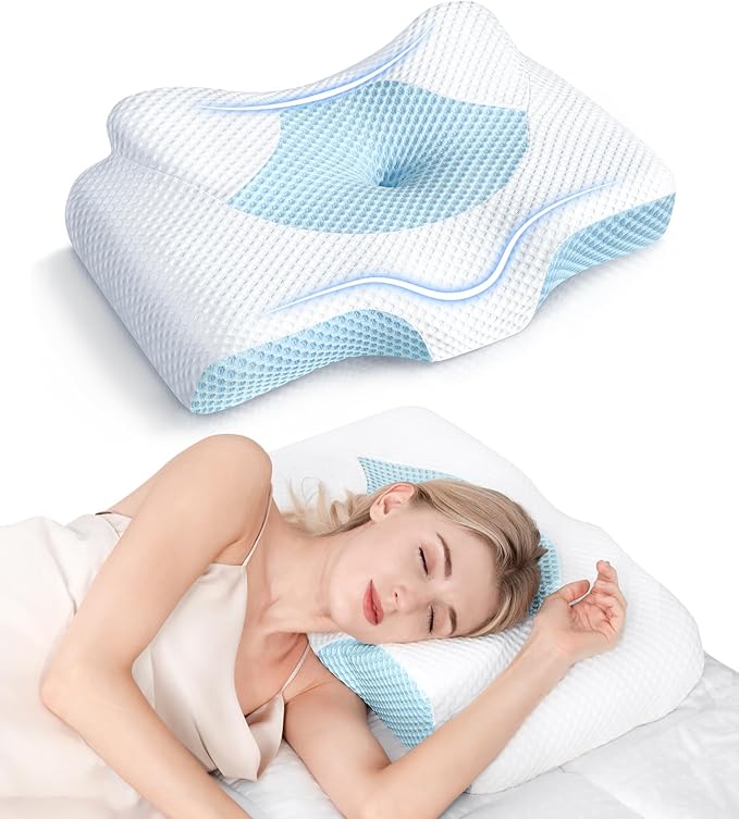 Osteo Cervical Pillow for Neck Pain Relief, Hollow Design Odorless Memory Foam by OSTEO