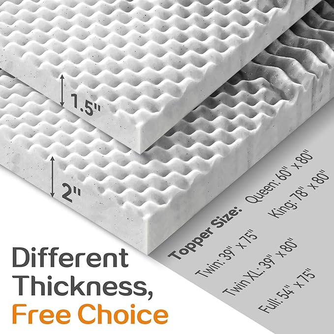 SINWEEK 2 Inch Memory Foam Mattress Topper Twin XL, Twin Extra Long Mattress - Image 8
