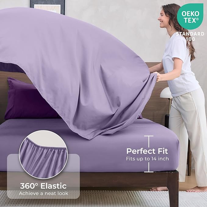 HEVUMYI Purple & Light Purple Cali-King Comforter Set - Image 5