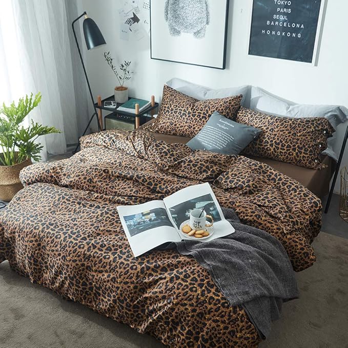 mixinni Wild Animal Print Duvet Cover Twin XL Size 100% Long Staple Cotton Sexy - Image 2