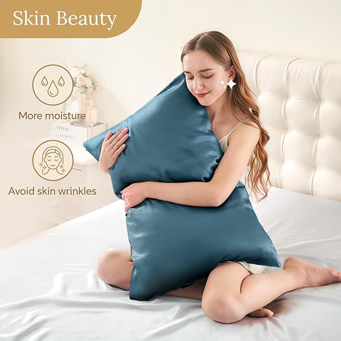 INFIIXSO Silk Pillow Cases 2 Pack Standard Size, Ultra Smooth & Soft Mulberry - Image 3