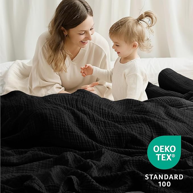 100% Cotton Muslin Blanket 50"x 60", 6 Layers Breathable and Lightweight Cotton - Image 7