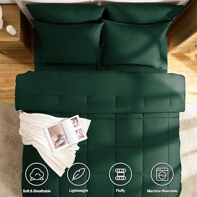 CozyLux Twin XL Comforter Set Emerald Green - Image 2