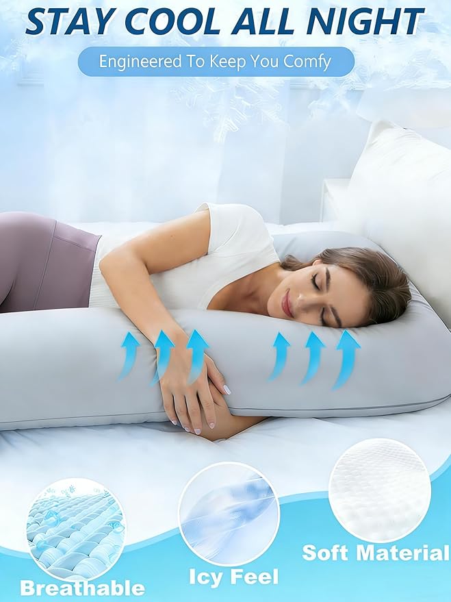 ZZZhen Pregnancy Pillow for Sleeping, G Shaped Maternity Pillow - Image 4