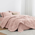 Love's cabin Twin Comforter Set Pink, 5 Pieces Twin Bed in a Bag, All Season by Lovescabin