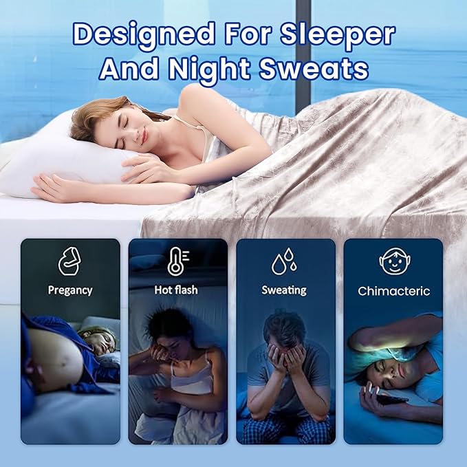 Topcee Cooling Blanket for Night Sweats Decorative Tie Dye，Absorbs Heat to Keep - Image 4