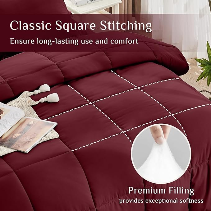 JOLLYVOGUE Full Comforter Set, Ultra-Soft Bed in a Bag Full Size 7 Pieces - Image 3