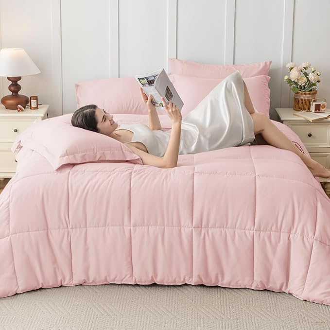 JOLLYVOGUE Twin Comforter Set, Ultra-Soft Bed in a Bag Twin Size 5 Pieces - Image 7
