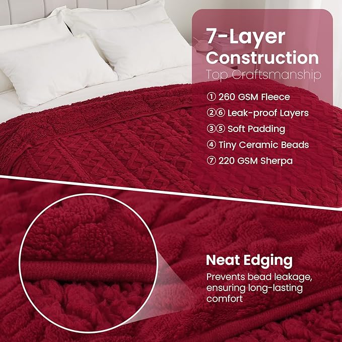 Drewin Adults Weighted Blanket Queen Size 15 lbs, 3D Stylish Fluffy Jacquard - Image 6