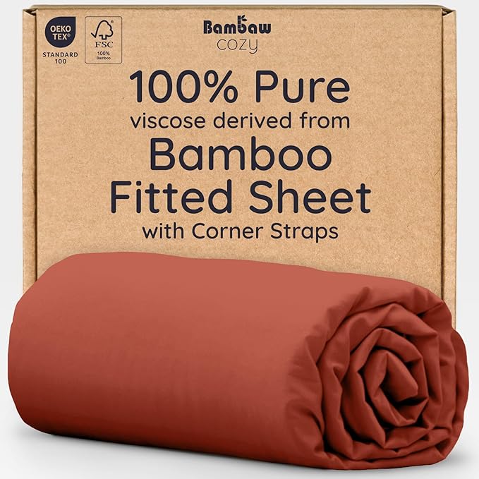 Bambaw 100% Viscose Derived from Bamboo Fitted Sheets King Size, Cooling Fitted by Bambaw