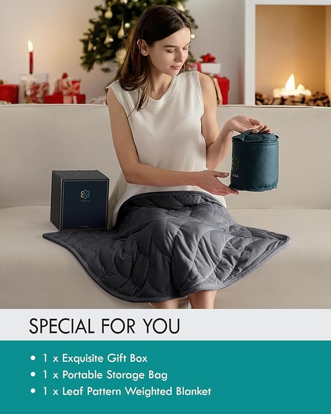 Kaisa Weighted Lap Blanket 3 lbs 23" x 29", Cozy Luxury Crystal Velvet Small - Image 6