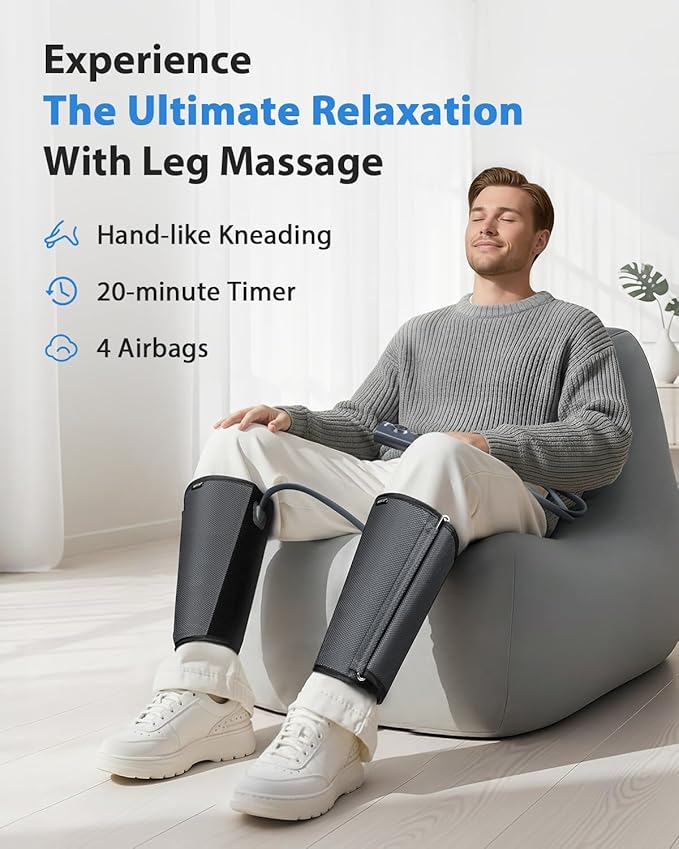 CINCOM Leg Massager for Circulation and Pain Relief, Air Compression Calf - Image 3