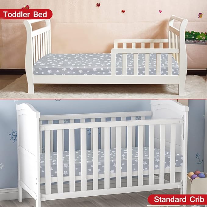 Crib Sheets for Girls 2 Pack, Fitted Crib Sheet for Standard Size Crib and - Image 6