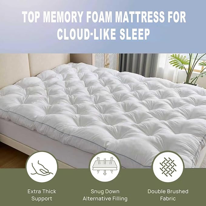SHOUREN 5 Inch Memory Foam Mattress Topper King - Image 3