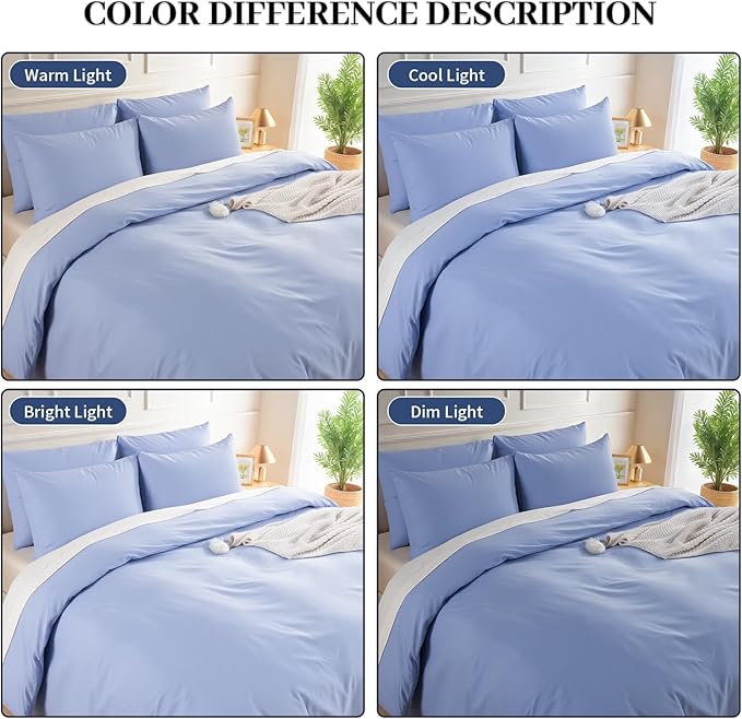 NEXHOME PRO Full Duvet Cover Set, 100% Washed Cotton - Image 3
