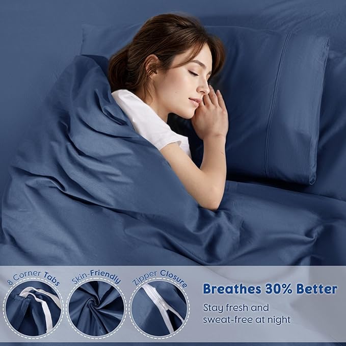 SONORO KATE 100% Egyptian Cotton Duvet Cover King Size, 1000 Thread Count - Image 4