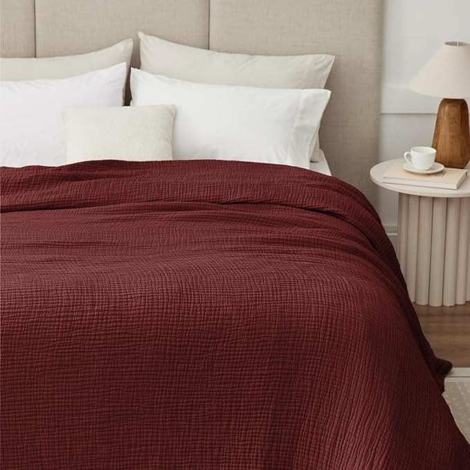 100% Cotton Muslin Blanket King 108" x 90", 6 Layers Breathable and Lightweight - Image 3