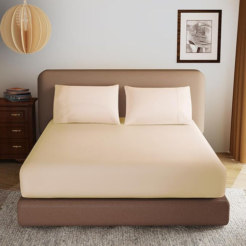 100% Egyptian Cotton Fitted Sheet CK Size, 600 Thread Count, Single Fitted by ZaizaiHome