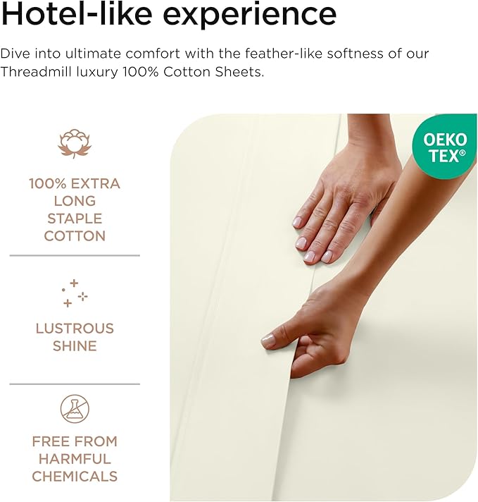 Threadmill Luxury 800 Thread Count Full Size 100% Cotton Sheets - Image 3