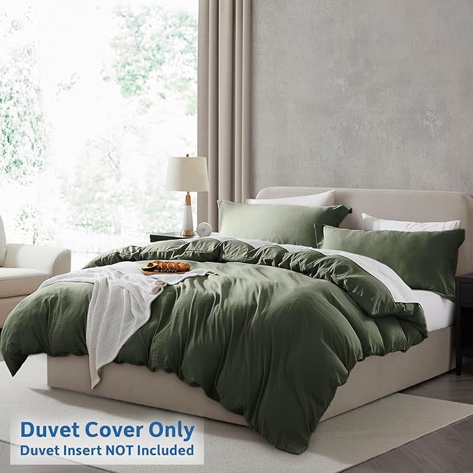 Nestl Olive Green California King Duvet Cover Sets - Image 2