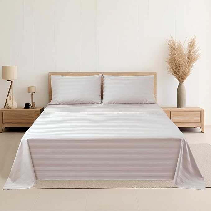 Cotton King Flat Sheet Only, 600 Thread Count 100% Egyptian Cotton Top Sheet - Image 5
