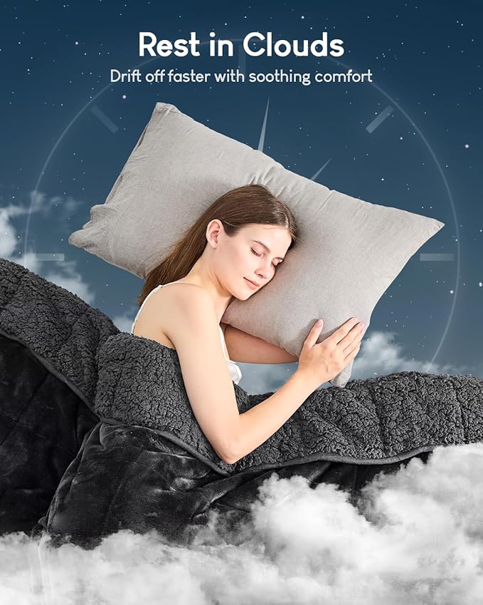Cottonblue Sherpa Fleece Weighted Blanket 15lbs - Image 2