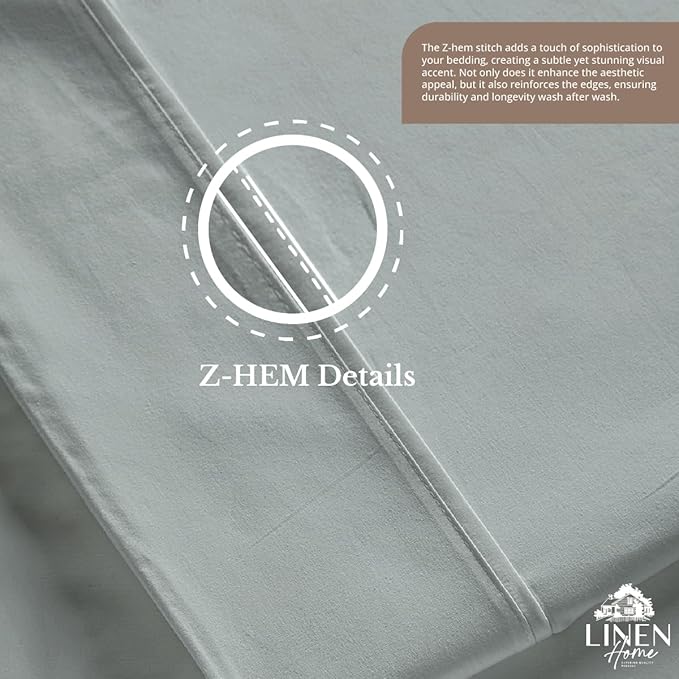 Linen Home 100% Cotton Percale 1 Flat Sheet, Twin Size - Image 5