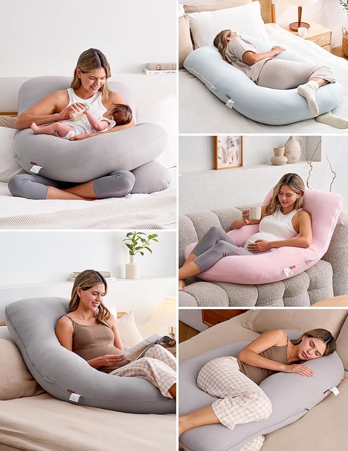 Momcozy Pregnancy Pillows for Sleeping, U Shaped Full Body Pillow for Pregnancy - Image 6