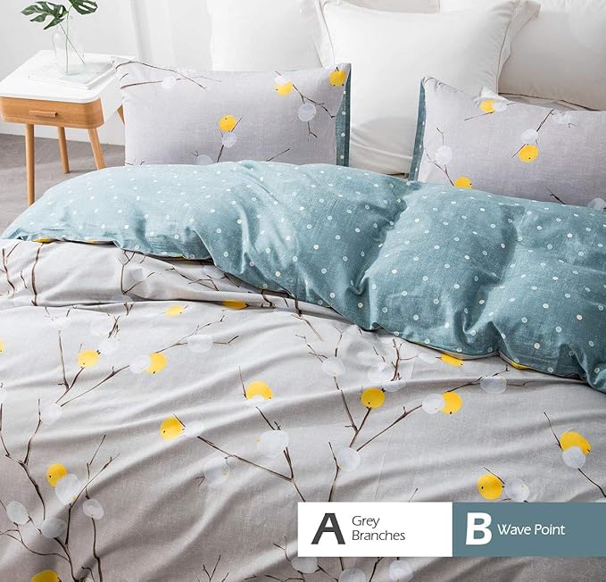 SLEEPBELLA Duvet Cover King, 600 Thread Count Cotton Grey Branch - Image 3