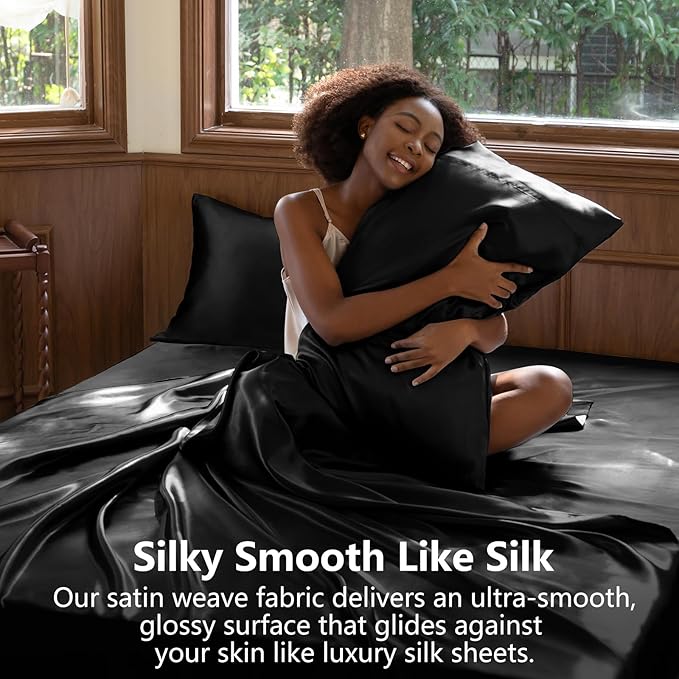 CozyLux Satin Sheets Full Size Sheets - Image 3