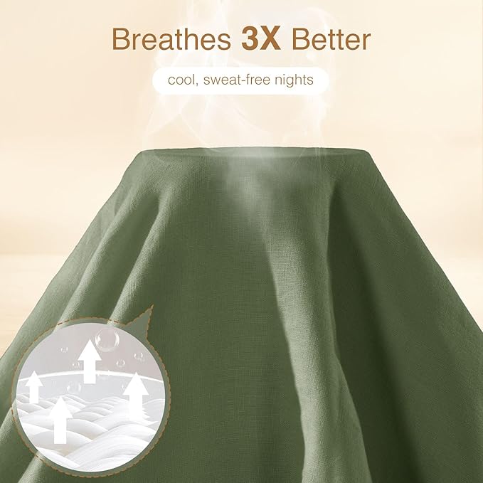 SONORO KATE 100% French Linen Duvet Cover King Size, Soft Breathable - Image 3