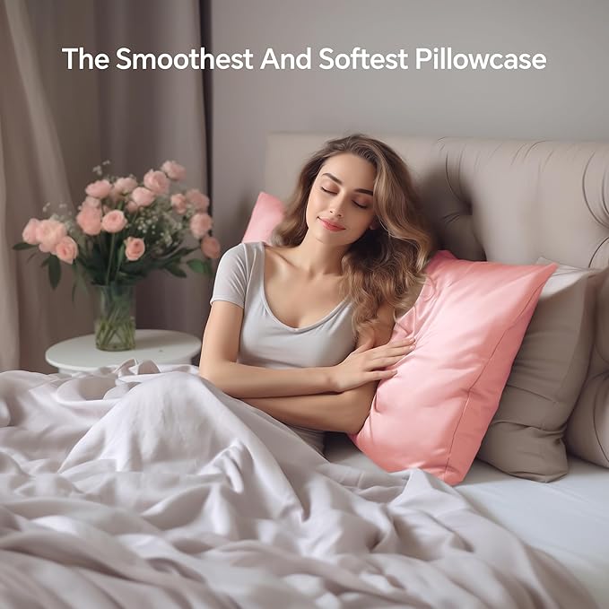 INFIIXSO Silk Pillow Cases 2 Pack Standard Size, Ultra Smooth & Soft Mulberry - Image 8