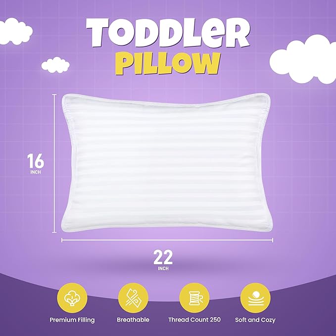 Utopia Bedding Youth Pillow, 16x22 Kids Pillow - Image 2