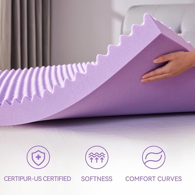 SINWEEK 3 Inch Egg Crate Memory Foam Mattress Topper Twin Size, Soft Mattress - Image 4
