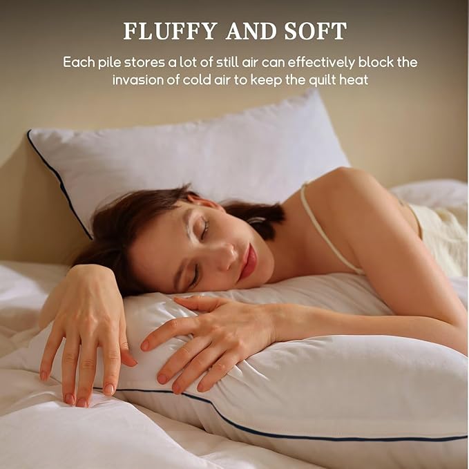 BHZ Goose Down Feather Pillows Standard Size Set of 4 Pack, Luxury Hotel - Image 6