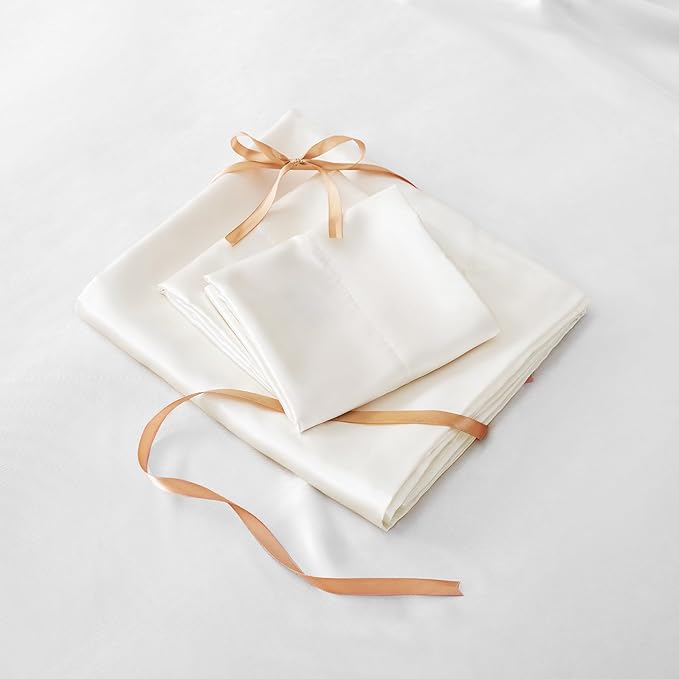 BEDELITE Satin Fitted Sheet and Pillowcase Set, Luxury Soft Similar to Silk - Image 6