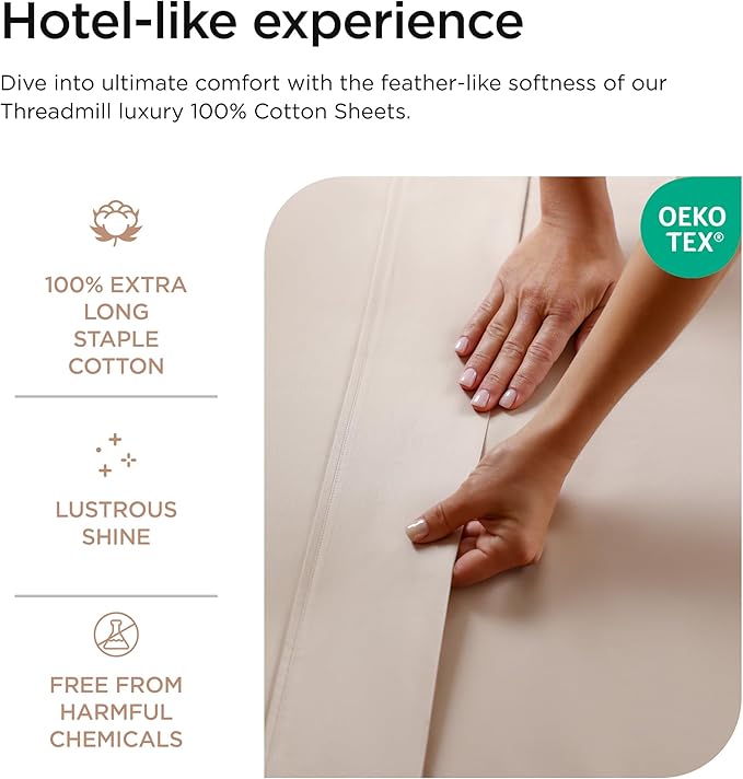 Threadmill Luxury 800 Thread Count Queen 100% Cotton Sheets - Image 3