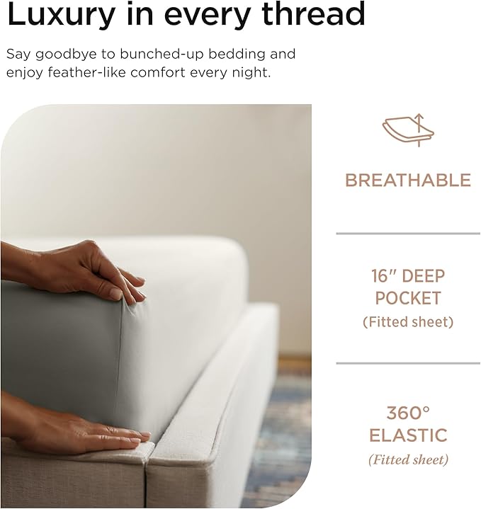 Threadmill Luxury 800 Thread Count California King 100% Cotton Sheets - Image 3