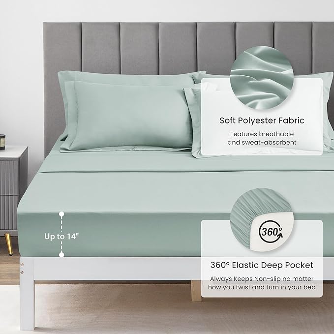 Love's cabin Full Comforter Set Aqua, 7 Pieces Full Bed in a Bag, All Season - Image 4