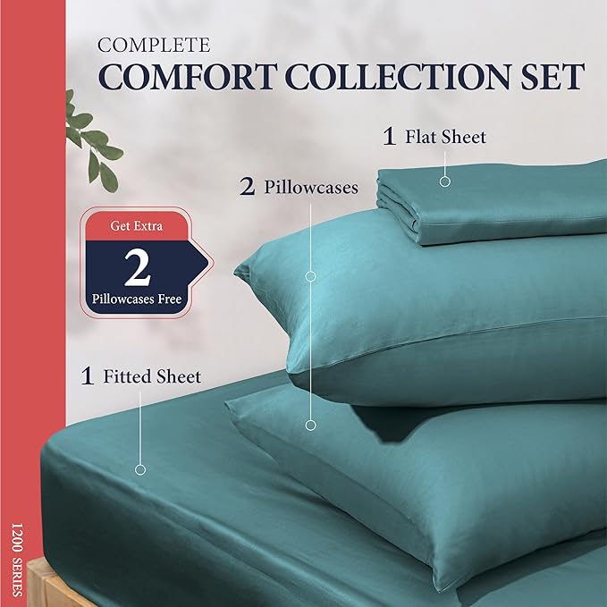 100% Egyptian Cotton King Size Sheets Set - Image 3