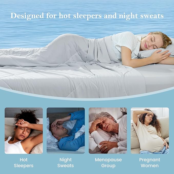 Cozy Bliss Cooling Comforter Twin Size, Cooling Blankets - Image 2