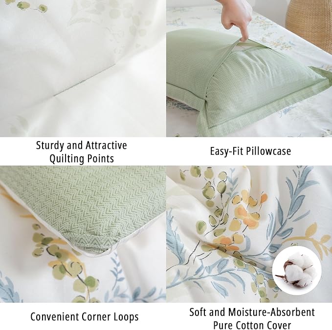 LEMIROE White Cotton Comforter Twin Size 2Pcs - Image 5