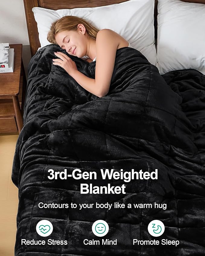 Super Fuzzy Soft Sherpa Fleece Weighted Blanket, 20 lbs Dual Sided Fluffy Heavy - Image 2