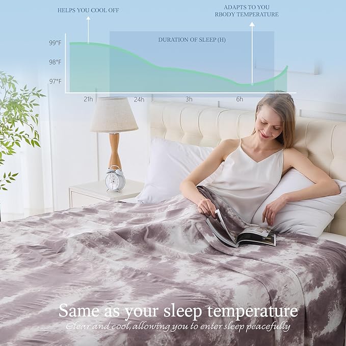 Cooling Blanket Twin Size for Hot Sleepers Ultra Lightweight & Breathable - Image 3