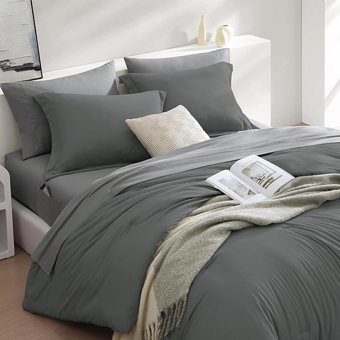WRENSONGE Full Size Comforter Sets- 7 Pieces Soft Bed in a Bag - Image 3