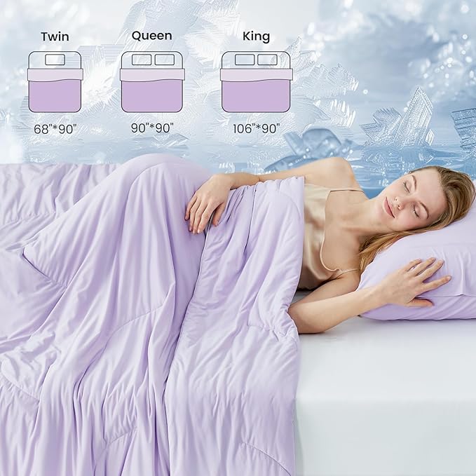 Cozy Bliss Cooling Comforter Twin Size, Reversible Lightweight Cooling Blankets - Image 9