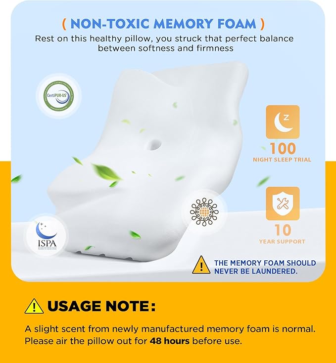 Osteo Cervical Pillow for Neck Pain Relief, Hollow Design Odorless Memory Foam - Image 5