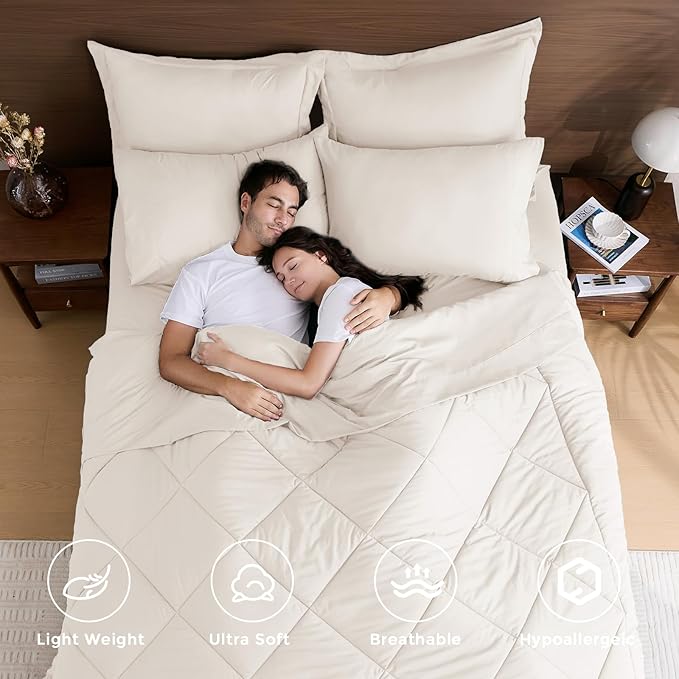 HEVUMYI Ivory Full Comforter Set - Image 2